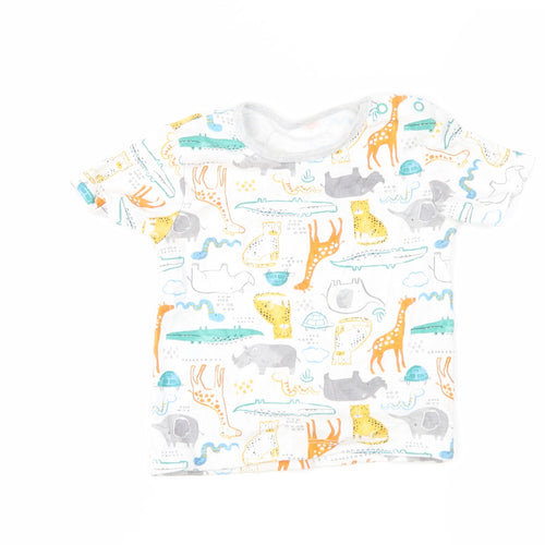 TU  White Animal Print  Pullover Button-Up Size 18-24 Months