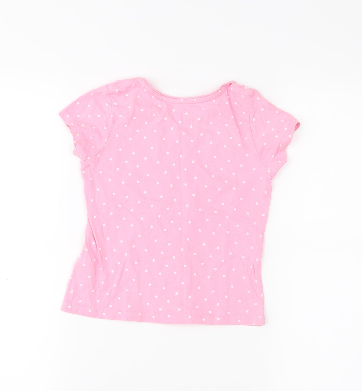 Primark Girls Pink Polka Dot  Basic T-Shirt Size 4-5 Years