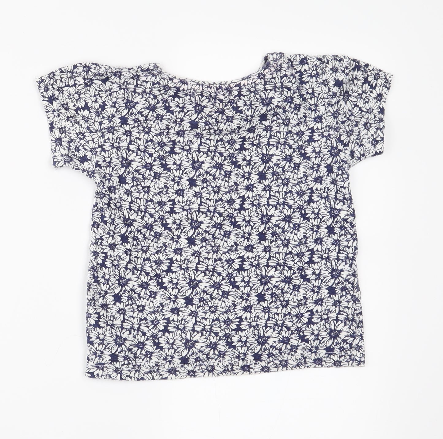 Young Dimension Girls Blue Floral  Basic T-Shirt Size 6-7 Years