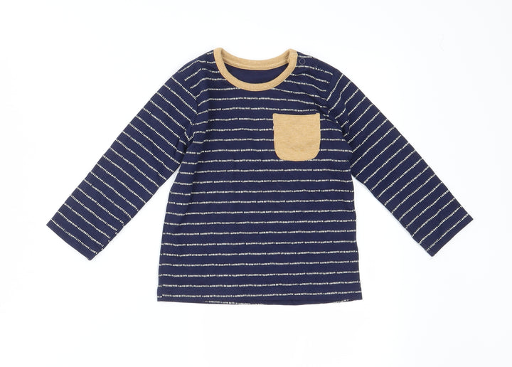 George Blue Striped Basic T-Shirt Size 9-12 Months