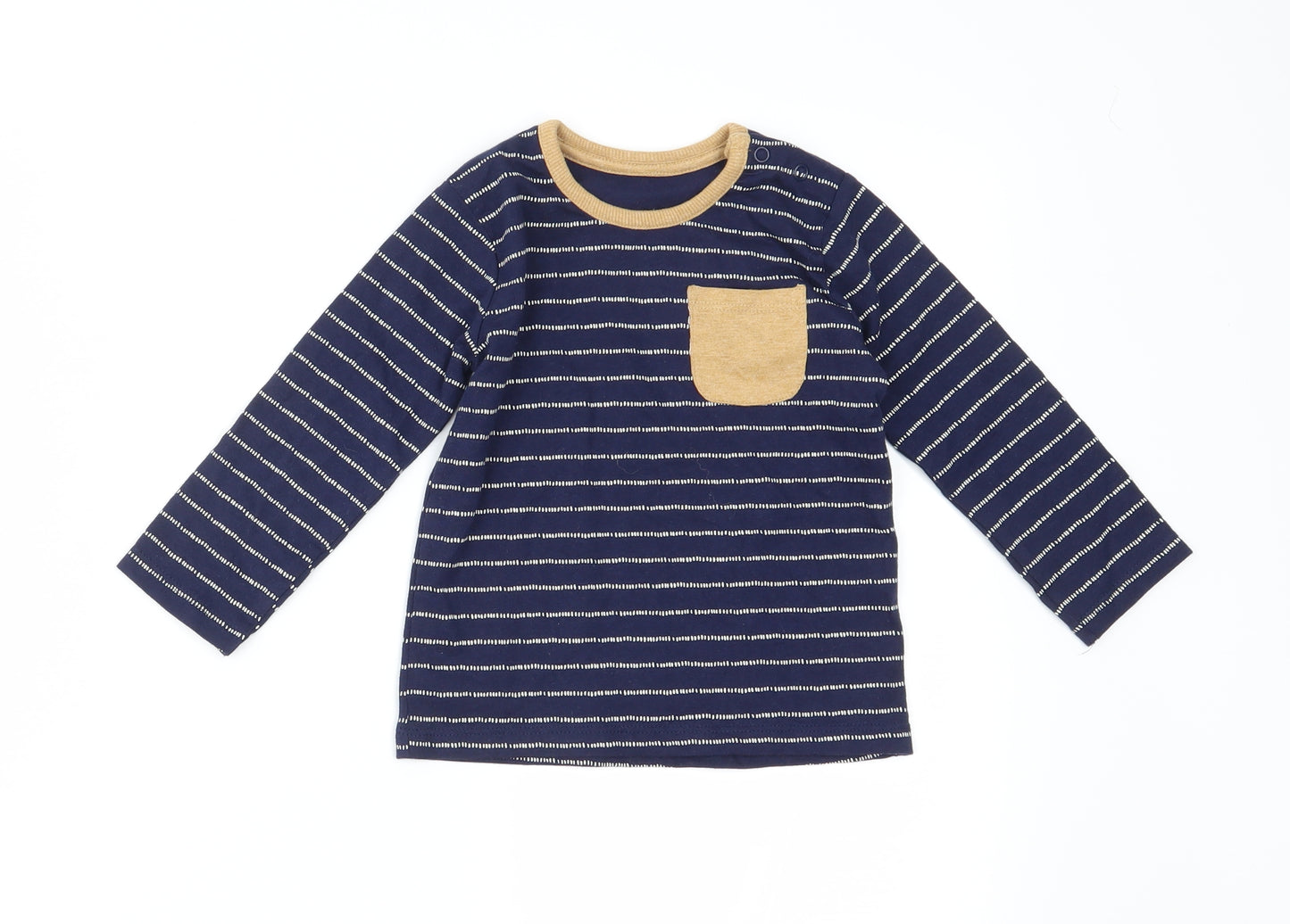 George  Blue Striped  Basic T-Shirt Size 9-12 Months