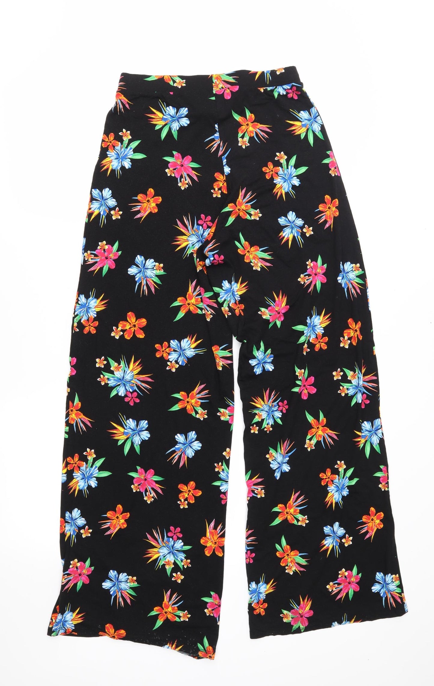 George Womens Black Floral  Trousers  Size 10 L29 in