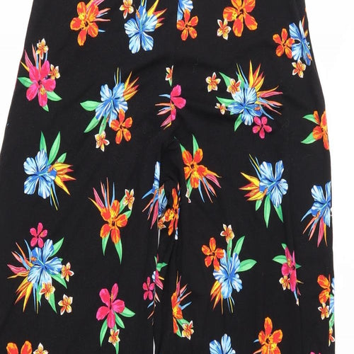 George Womens Black Floral  Trousers  Size 10 L29 in