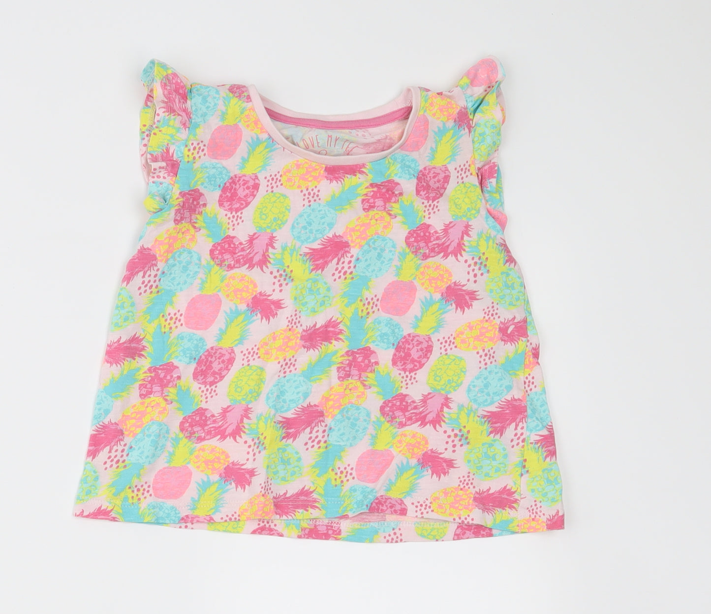 I LOVE MY TEE Girls Pink   Basic T-Shirt Size 3-4 Years
