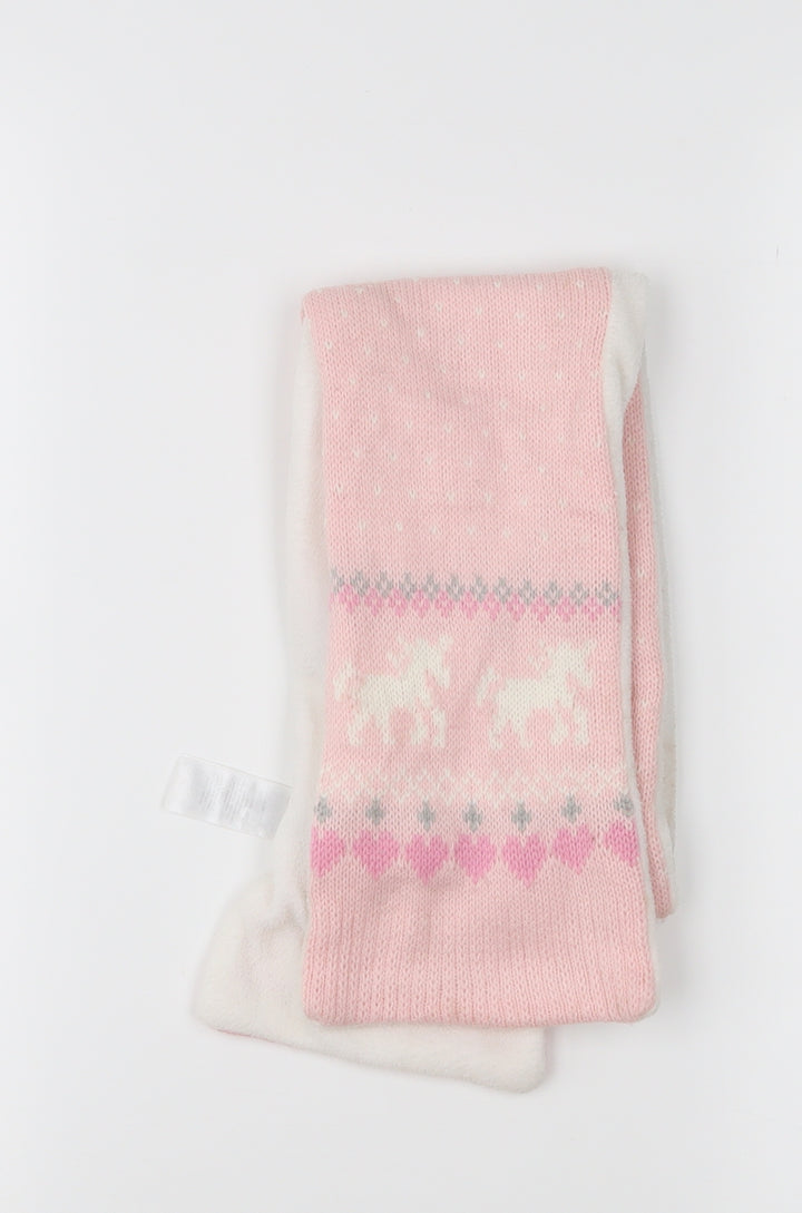 Primark Pink Fair Isle Scarf Scarves & Wraps One Size
