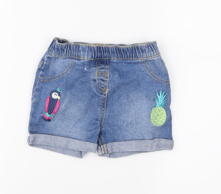 Preworn Girls Blue Bermuda Shorts Size 2-3 Years