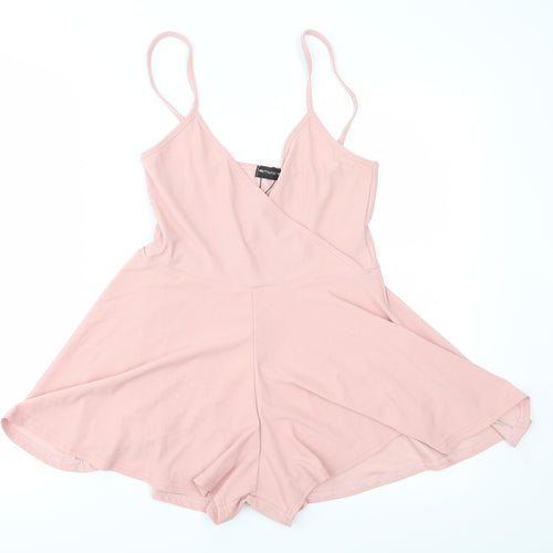 pretty little Thing Womens Pink   Playsuit One-Piece Size 8