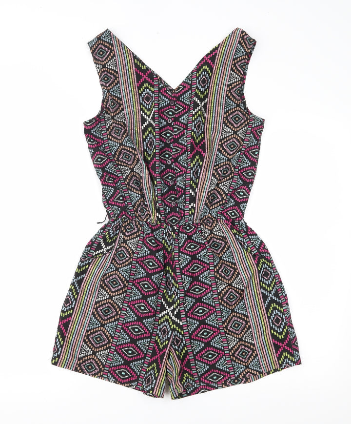 Atmosphere Womens Purple Fair Isle Playsuit One-Piece Size 8