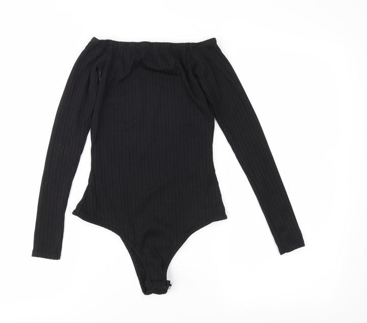 I SAW IT FIRST Womens Black Bodysuit One-Piece Size 8