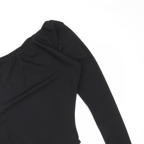 Boohoo Womens Black   Bodysuit One-Piece Size 10