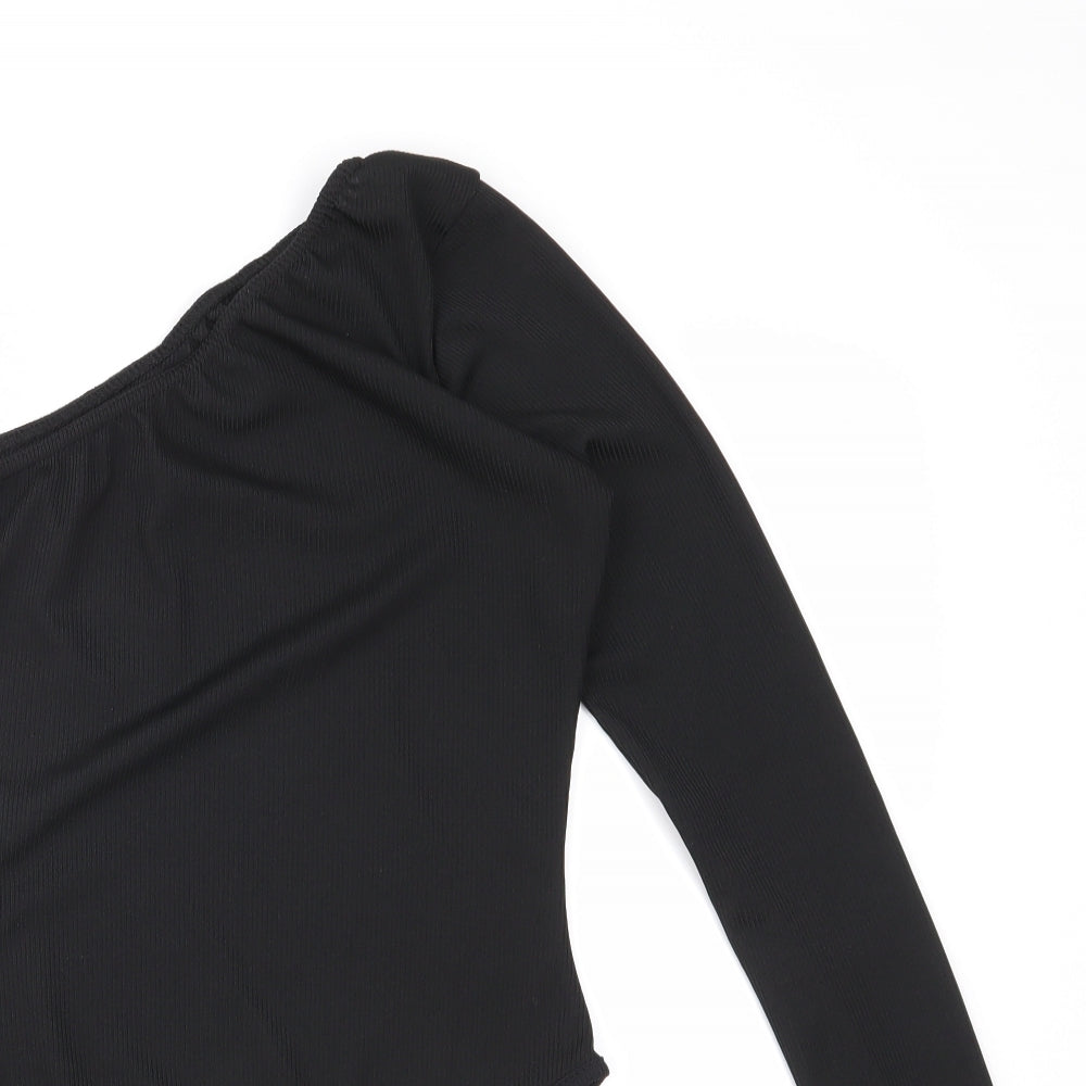 Boohoo Womens Black   Bodysuit One-Piece Size 10