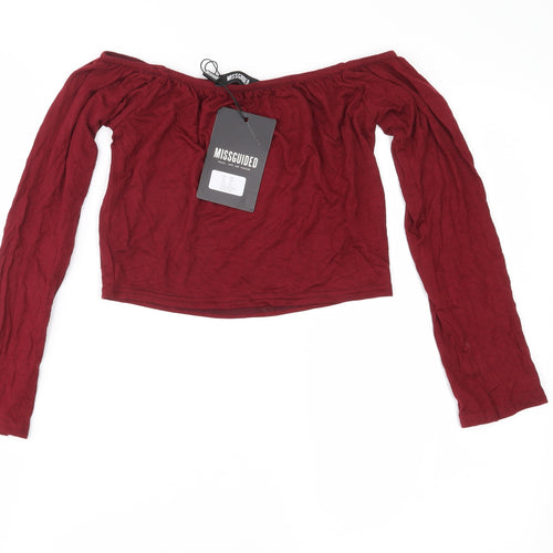 Missguided Womens Red   Cropped T-Shirt Size S
