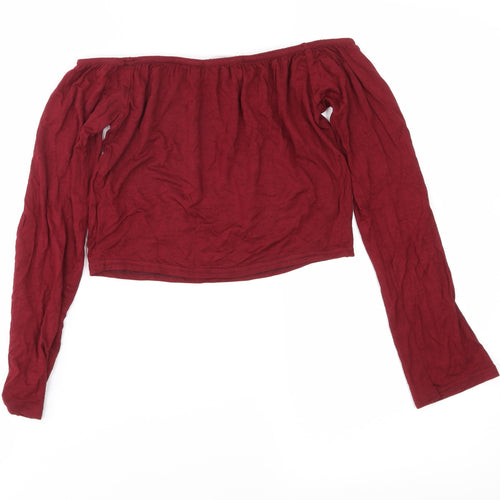 Missguided Womens Red   Cropped T-Shirt Size S
