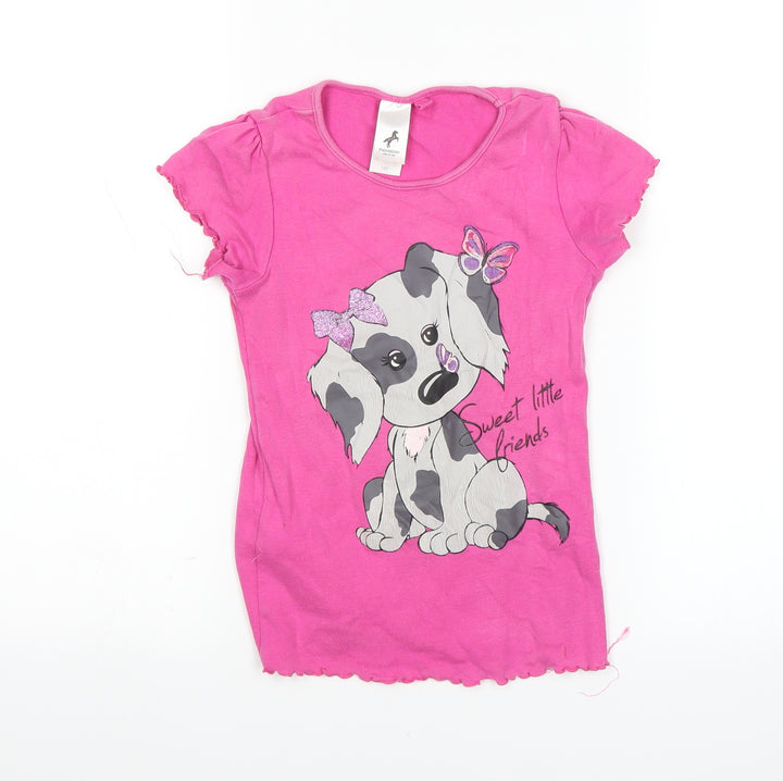 Palomino Girls Pink Basic T-Shirt Size 7 Years