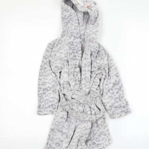 Hullabaloo Girls Grey Solid  Top Robe Size 3-4 Years