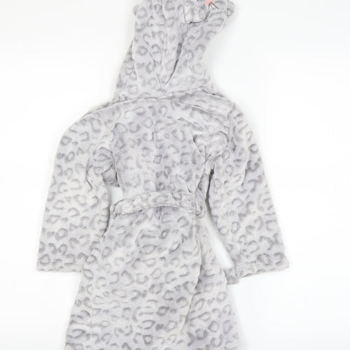 Hullabaloo Girls Grey Solid  Top Robe Size 3-4 Years