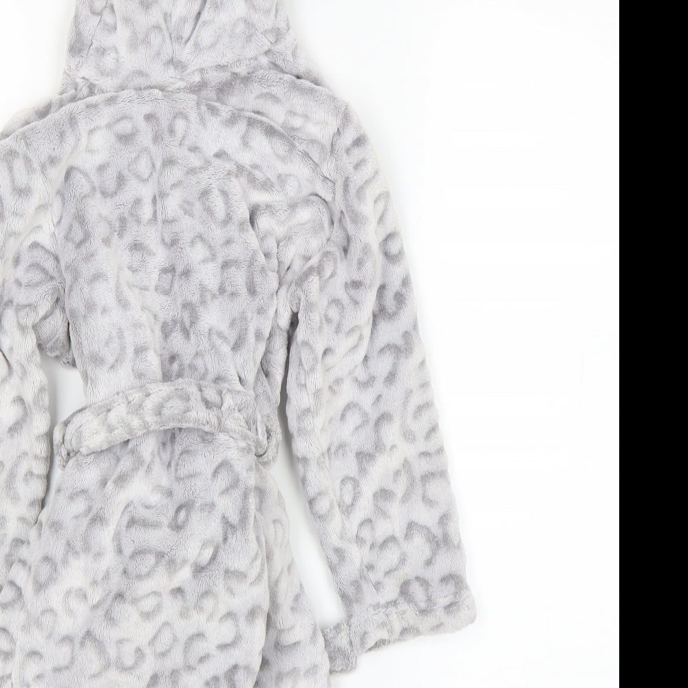 Hullabaloo Girls Grey Solid  Top Robe Size 3-4 Years