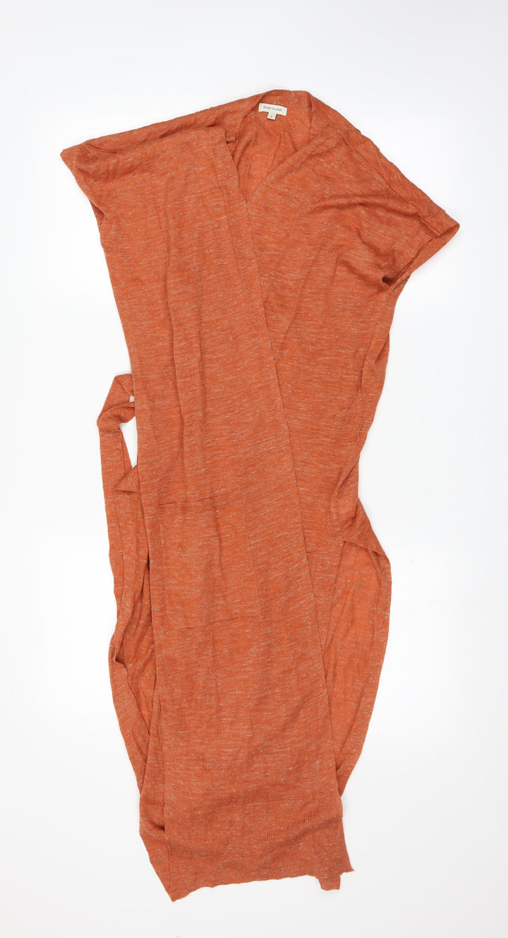 River Island Womens Orange Cardigan Jumper Size 8