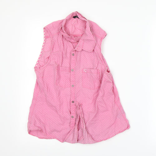 George Girls Pink Polka Dot  Basic T-Shirt Size 12 Years