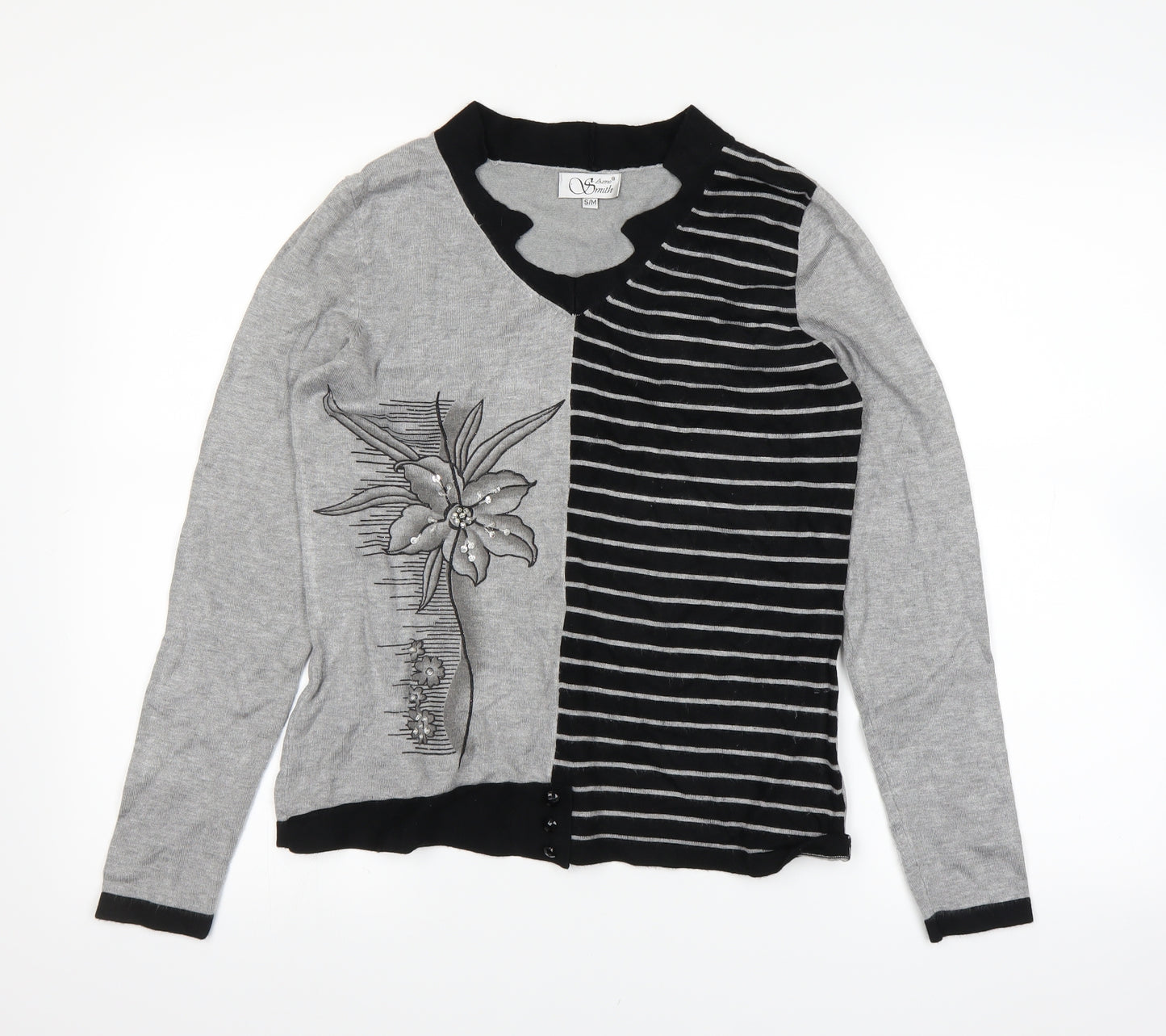 Anne Smith Womens Grey   Basic T-Shirt Size M