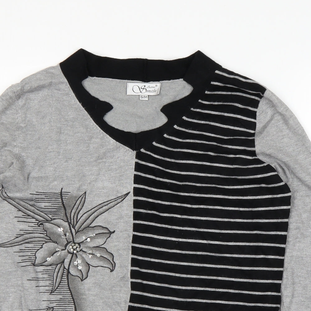 Anne Smith Womens Grey   Basic T-Shirt Size M