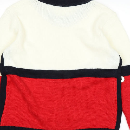 Damart Womens White Striped  Pullover Jumper Size 10