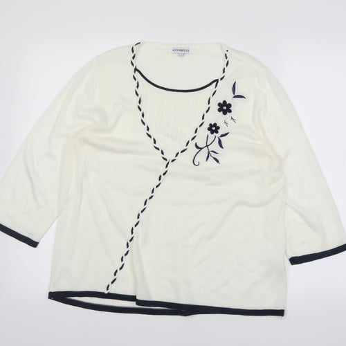 Annabelle Womens White   Basic T-Shirt Size L