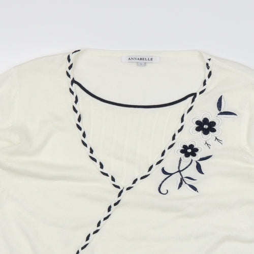 Annabelle Womens White   Basic T-Shirt Size L