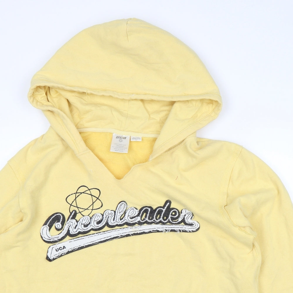 uca Mens Yellow   Pullover Hoodie Size L