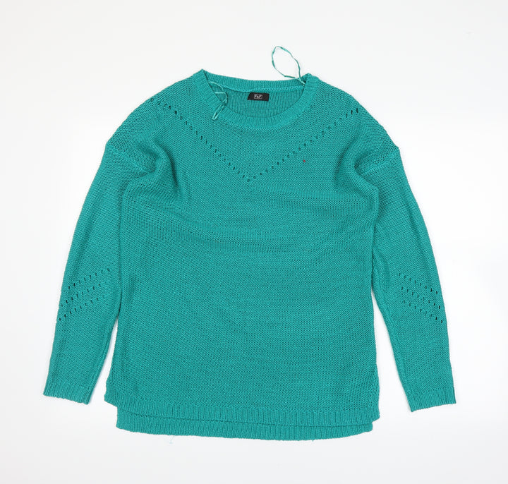 F&F Womens Green Pullover Jumper Size 12