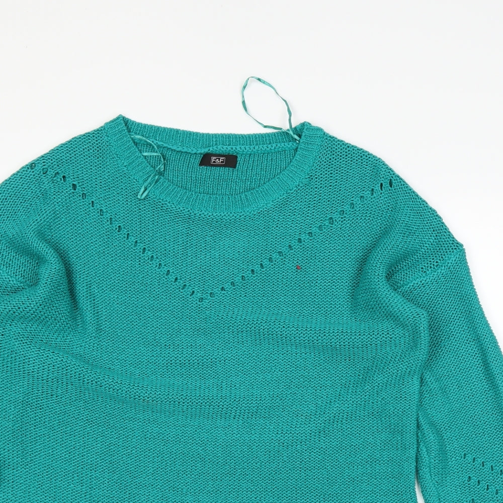 F&F Womens Green   Pullover Jumper Size 12