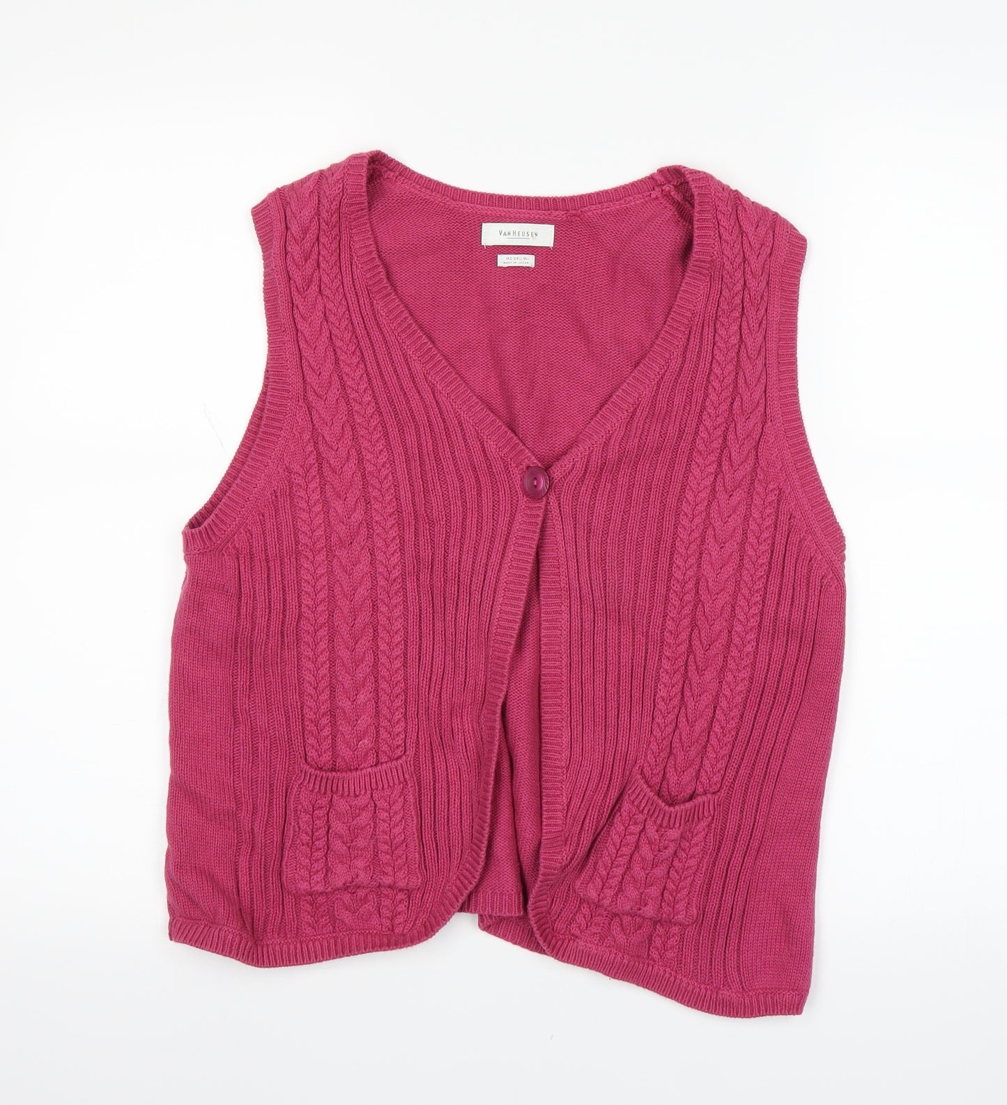 VanHeusen Womens Pink   Cardigan Jumper Size M