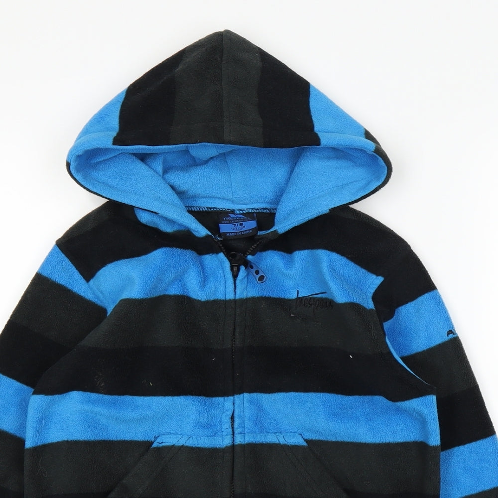 Tresspass Boys Blue Striped  Pullover Hoodie Size 7-8 Years