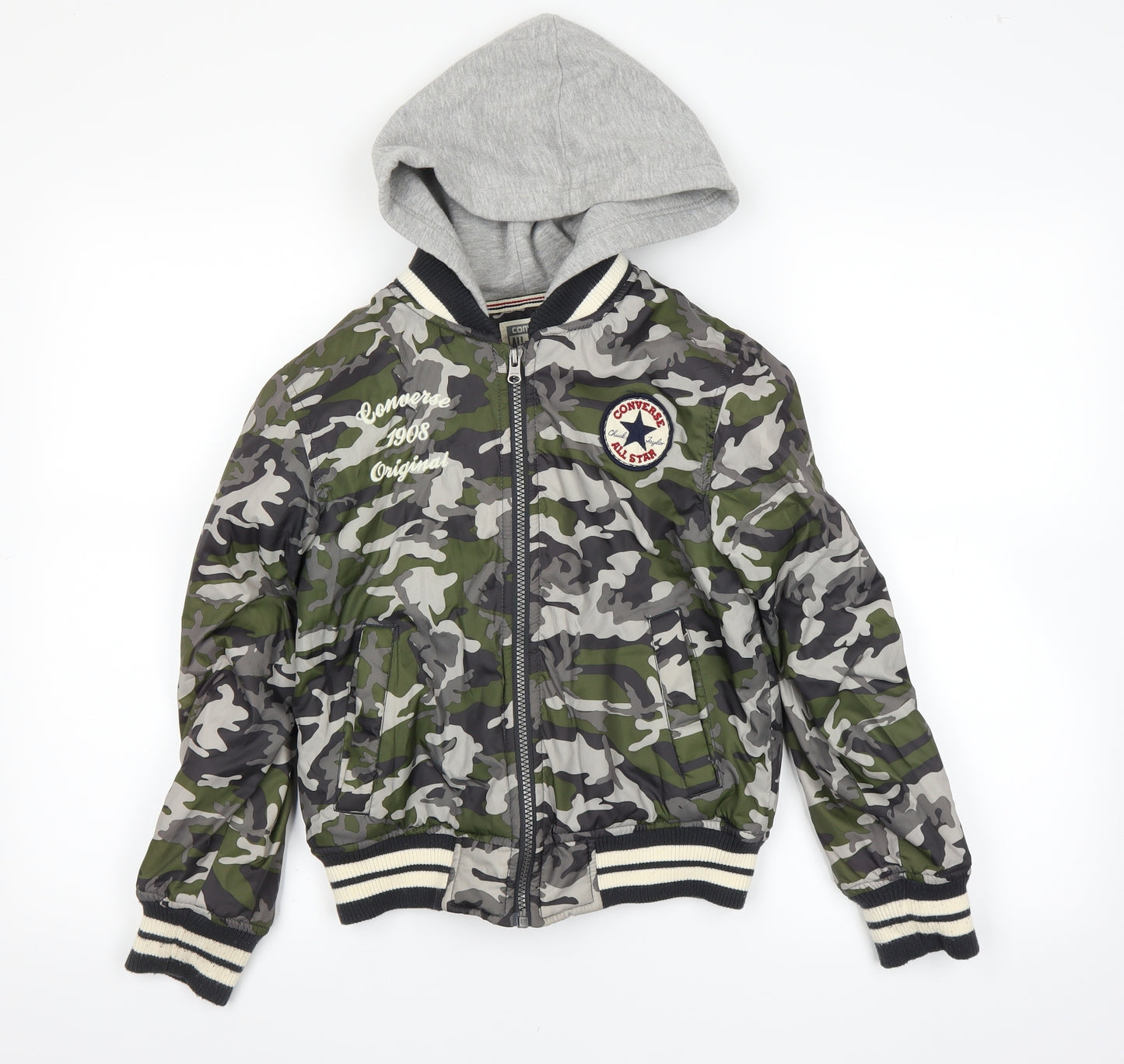 Converse Boys Green Camouflage  Rain Coat Coat Size 9-10 Years