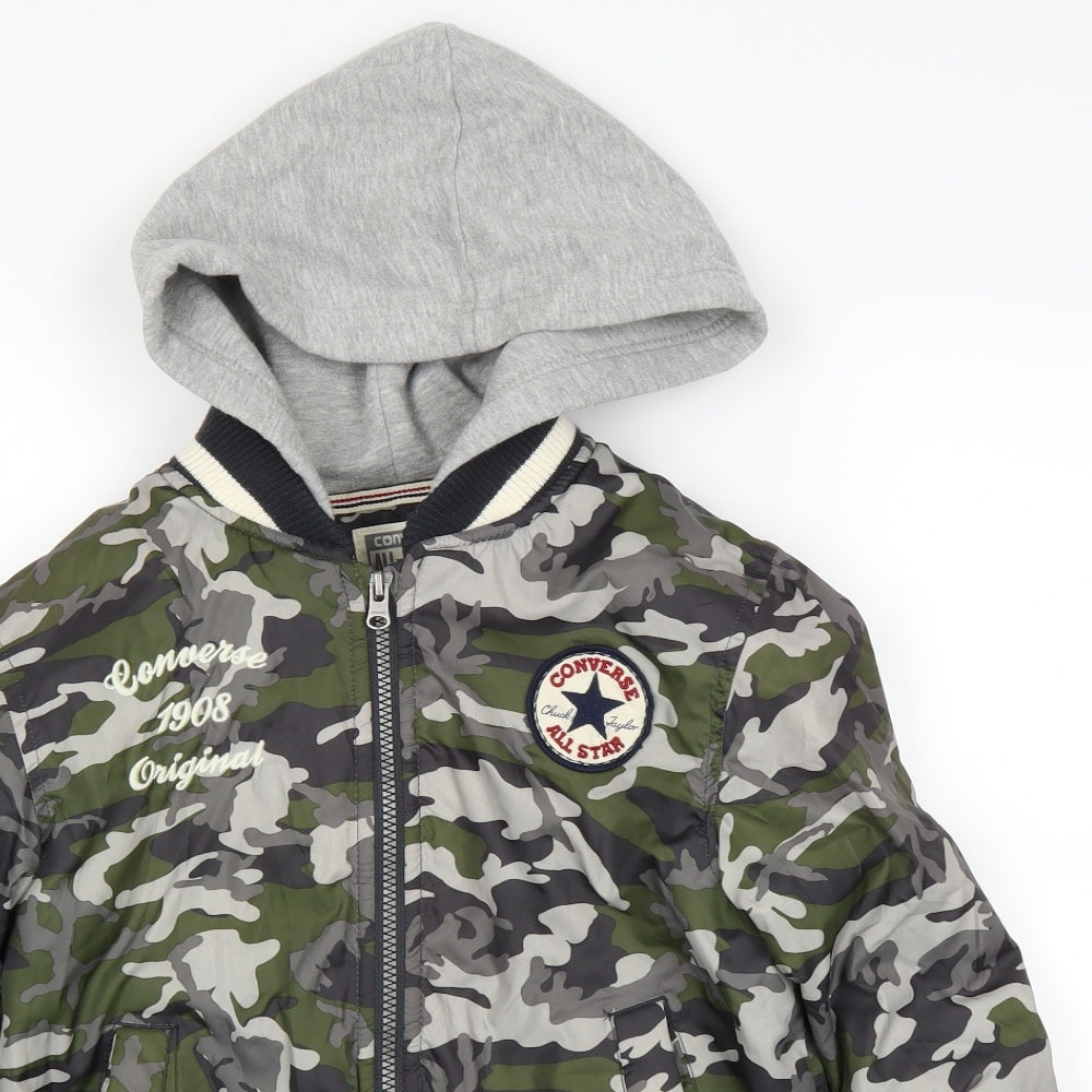Converse Boys Green Camouflage  Rain Coat Coat Size 9-10 Years