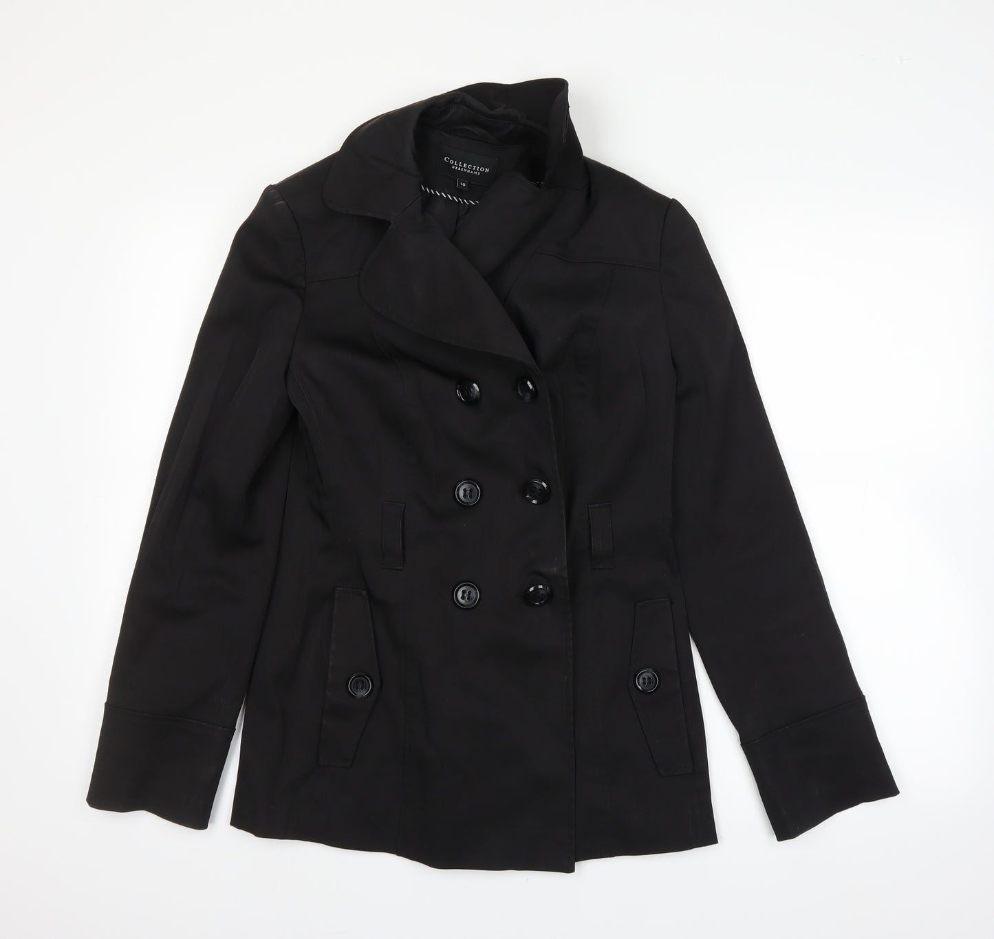 DEBINHAMS Womens Black   Overcoat Coat Size 10