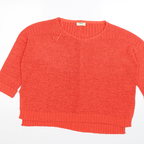 Papaya Womens Orange  Knit Pullover Jumper Size L