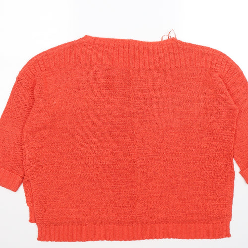Papaya Womens Orange  Knit Pullover Jumper Size L