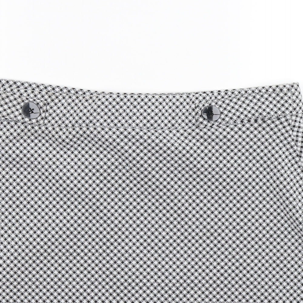 Papaya Womens White Check  Mini Skirt Size 16