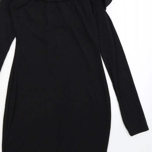 Boohoo Womens Black Striped  Bodycon  Size 8