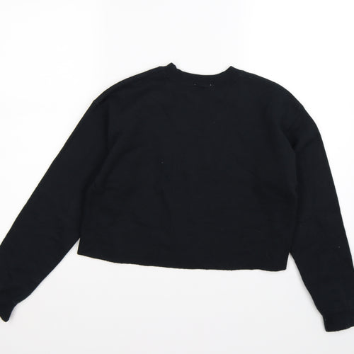 River Island Girls Black  Jersey Pullover Sweatshirt Size 9-10 Years  - be yourself