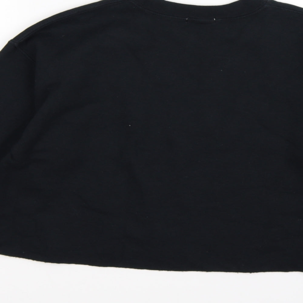 River Island Girls Black  Jersey Pullover Sweatshirt Size 9-10 Years  - be yourself