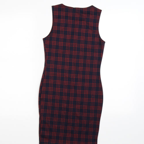 Boohoo Womens Blue Check  Bodycon  Size 4