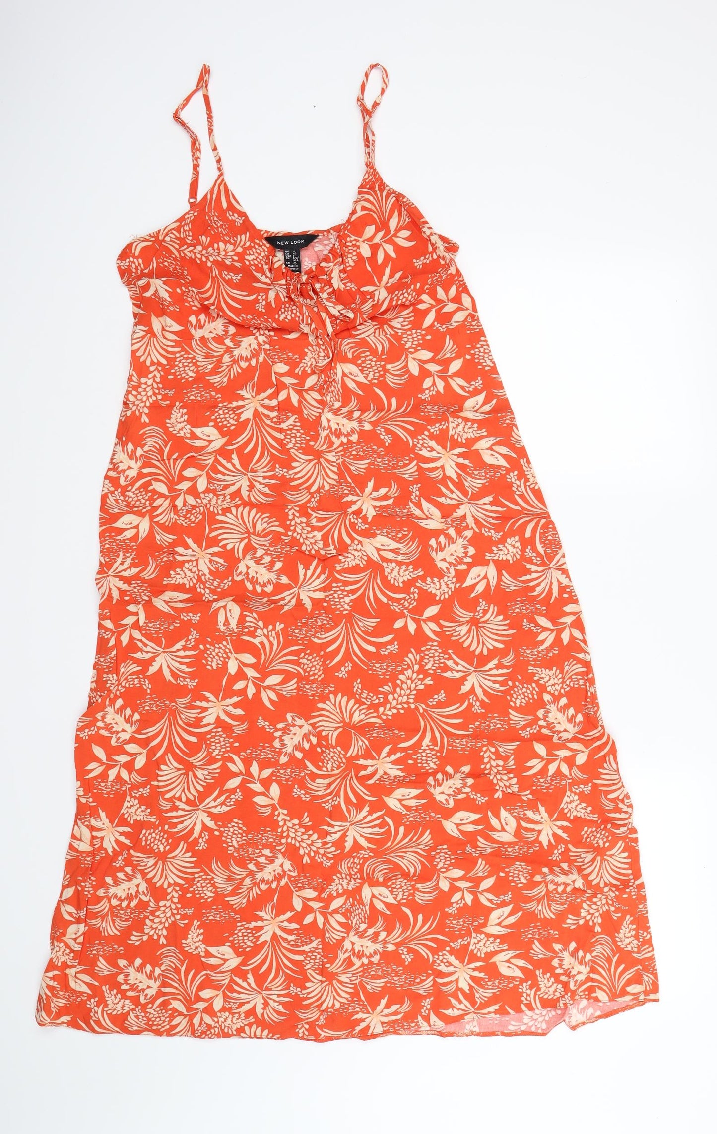 New Look Womens Orange Floral  Tank Dress  Size 12