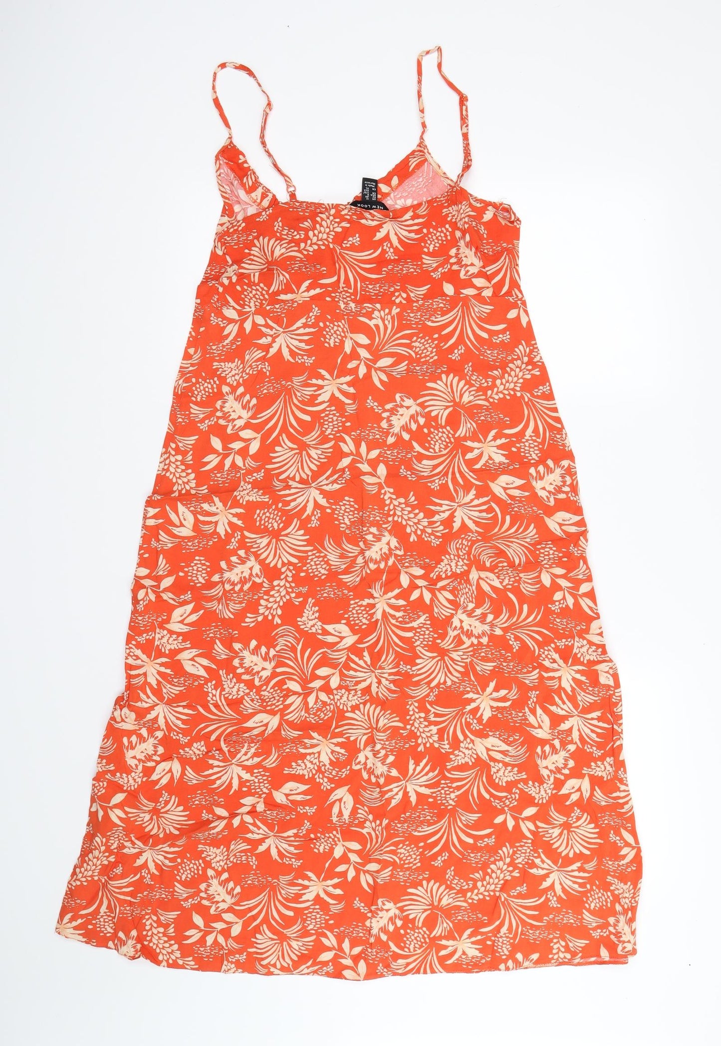 New Look Womens Orange Floral  Tank Dress  Size 12