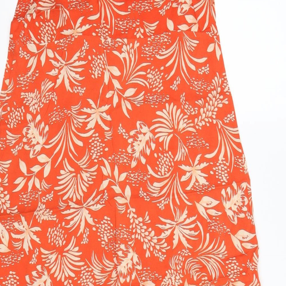 New Look Womens Orange Floral  Tank Dress  Size 12