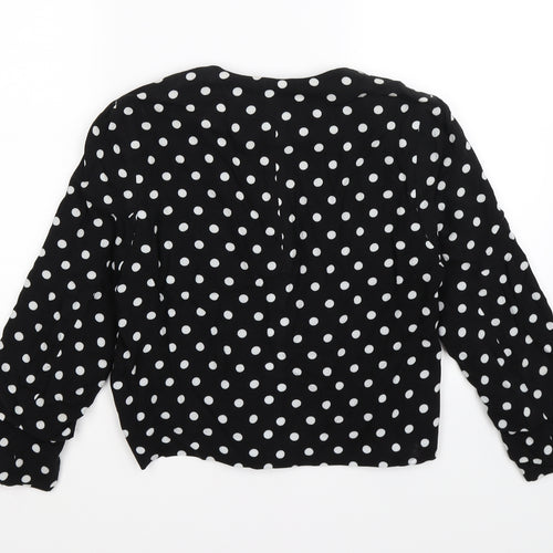 Dorothy Perkins Womens Black Polka Dot  Jacket  Size 10  - waterfall