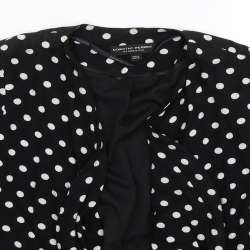 Dorothy Perkins Womens Black Polka Dot  Jacket  Size 10  - waterfall