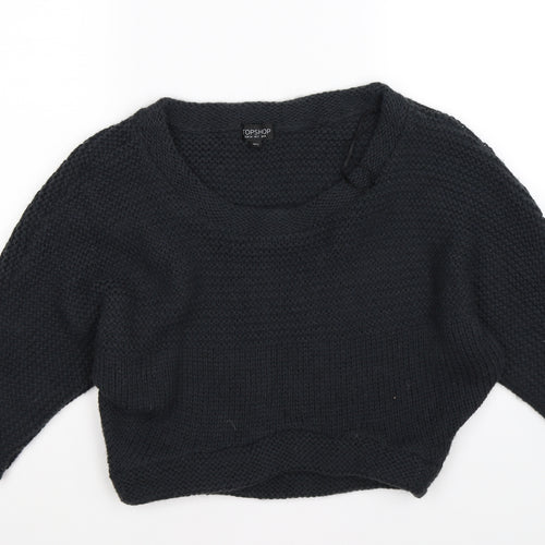 tophop Womens Blue  Knit Pullover Jumper Size 6  - cropped