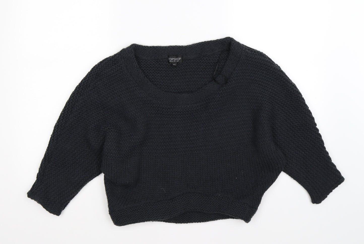 tophop Womens Blue  Knit Pullover Jumper Size 6  - cropped
